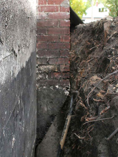 chimney brick below grade